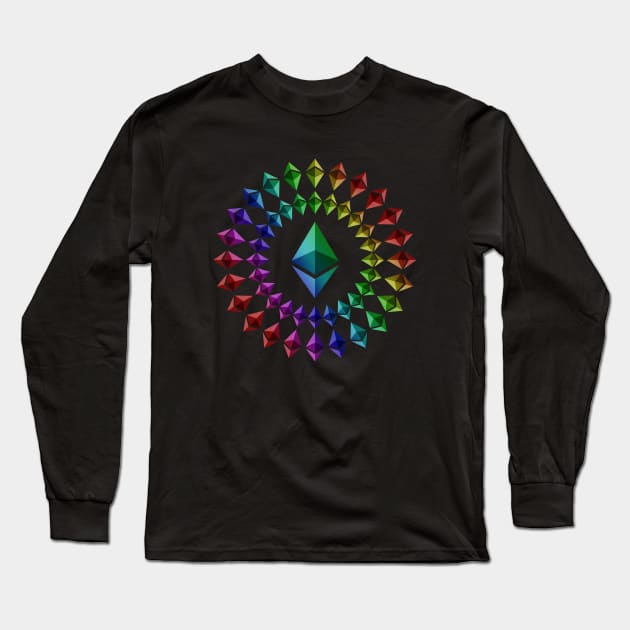 Ethereum – Circle Big Logo – Rainbow Long Sleeve T-Shirt by felixbunny